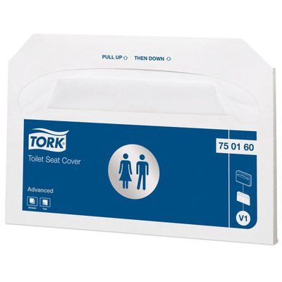 Индивидуальные покрытия на сиденье унитаза Tork Advanced, белые, 250 шт 750160 фото