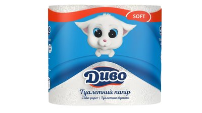 Туалетная бумага в рулоне Диво Soft, белая, 4 р/уп 846 фото